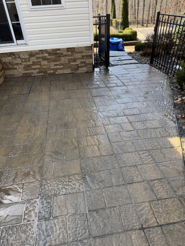 After Power Washing Patio Pavers