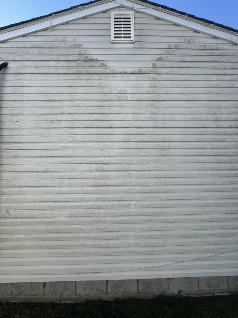 Dirty house before soft house washing in Mentor-on-the-Lake OH