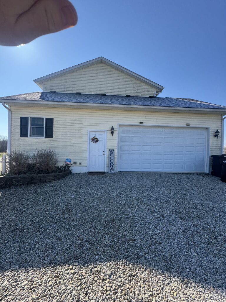 House Washing Before and After - by Wiley's pressure washing in Andover OH