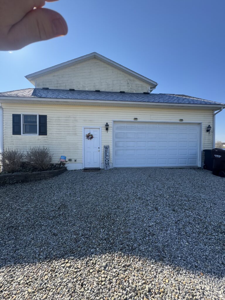 House Washing Before and After - by Wiley's pressure washing in Andover OH