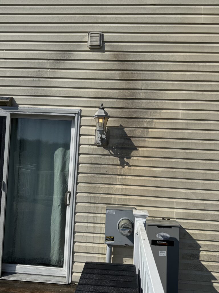 House Washing Before and After - by Wiley's pressure washing in Andover OH