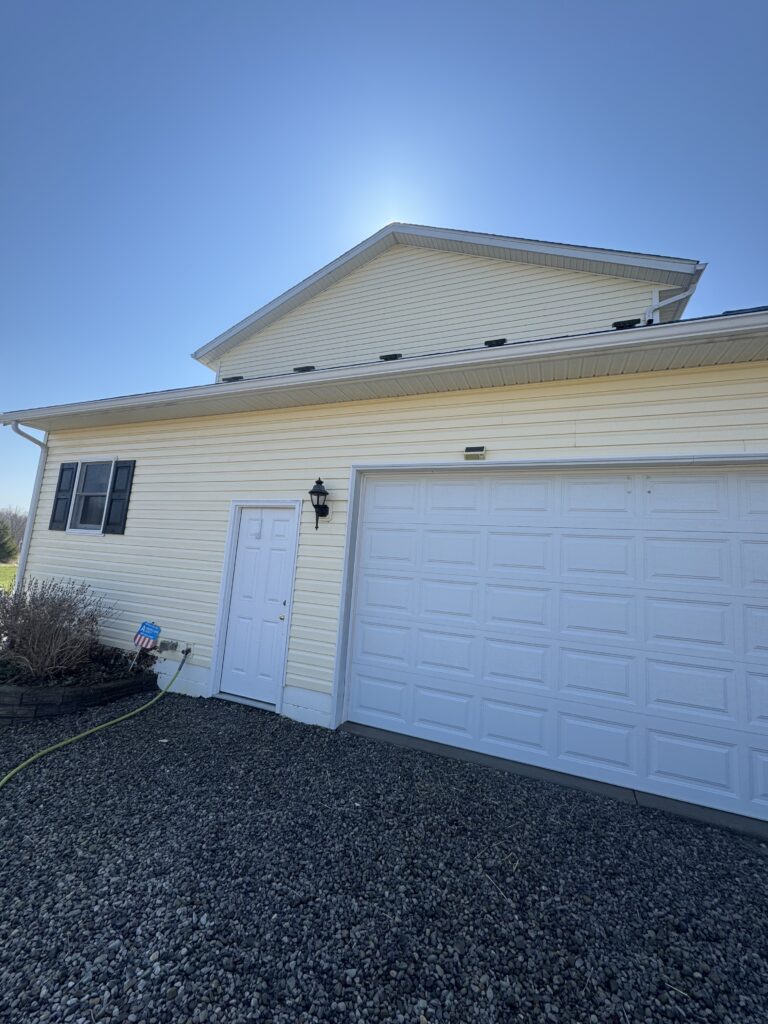 House Washing Before and After - by Wiley's pressure washing in Andover OH
