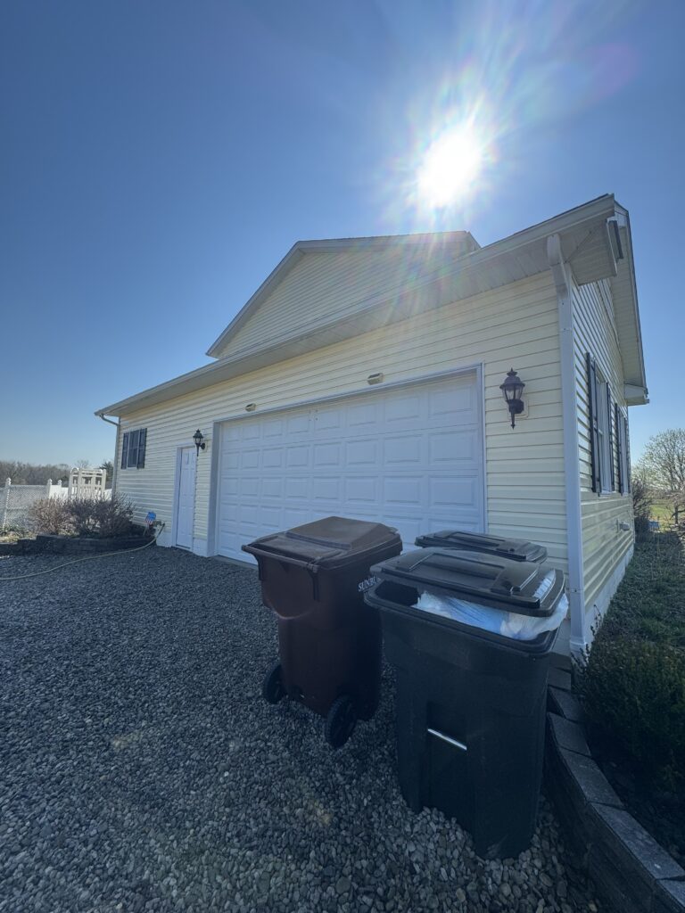House Washing Before and After - by Wiley's pressure washing in Andover OH