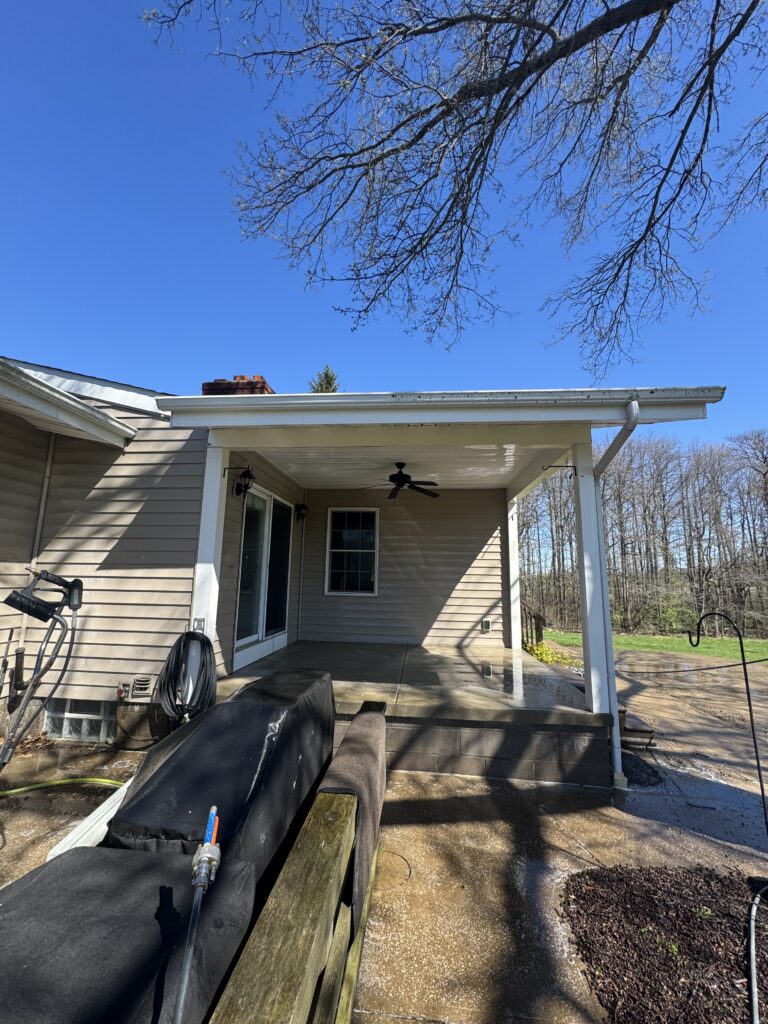 House Washing Before and After - by Wiley's Pressure washing in Thompson OH