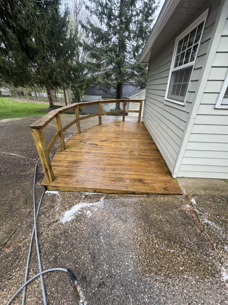 Deck Washing Before and After - by Wiley's pressure washing in Chardon OH