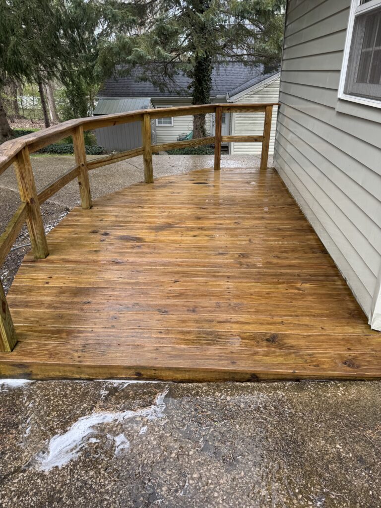 Deck Washing Before and After - by Wiley's pressure washing in Chardon OH