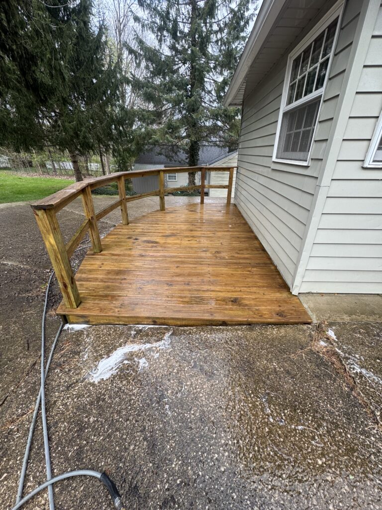 Deck Washing Before and After - by Wiley's pressure washing in Chardon OH