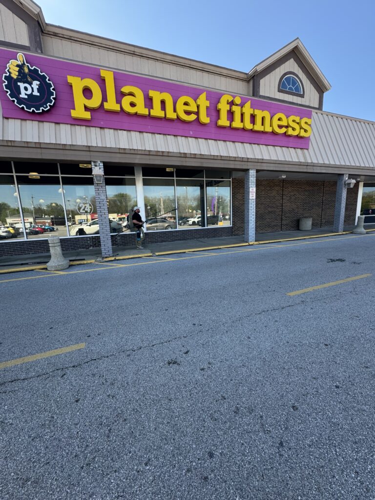 Commercial Window Washing at Planet Fitness - by Wiley's pressure washing in Painesville OH